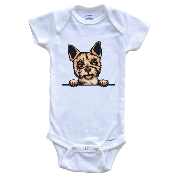 Yorkshire Terrier Dog Breed Cute Baby Bodysuit v4, 0-3 months white