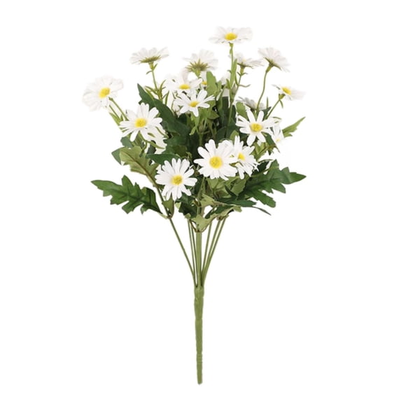 Dienrx 24 Small Daisies, Artificial Large Daisy Plants Flowers Faux Silk Wildflowers Bouquet Outdoor for Home Decor Indoor Outside Garden Front Porch Decoration