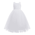 thumbnail image 2 of Ekidsbridal Girl Bridesmaid Flower Girl Dress - Crossed Straps A-Line Lace Tulle 204-A (Size: 4-12), 2 of 6
