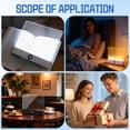 thumbnail image 6 of Smart Led Reading Light, Book Light Treasure Box, Rechargeable Clear LED Flat Reading Light with 3 Colors & Timer, Doodle Table Study Lamp, The Quiet Reader's Dream Lights (Black), 6 of 15