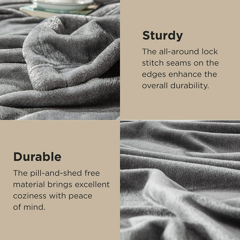 Bedsure XL Warm Blanket Fleece Grey Soft Lightweight Microfiber 120X120 Walmart