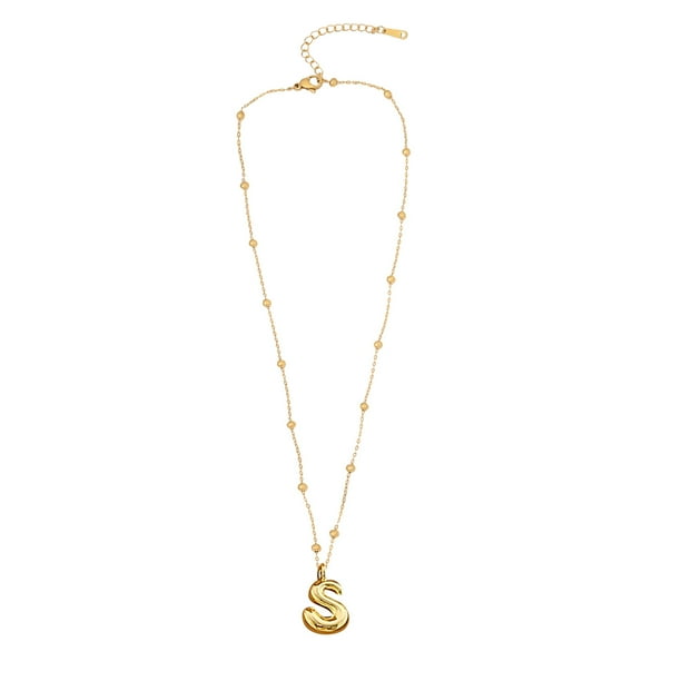 Collar Con Letras De Burbuja Collar Con Iniciales Doradas Para Mujeres Y Niñas Collar Con Colgante De Oro Collares Con Letras Joyas Regalo Regalo Para El Día De La Madre
