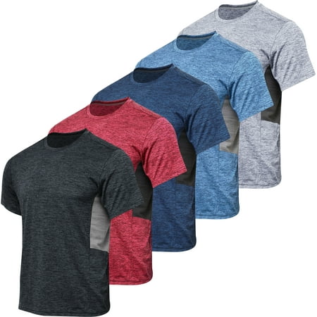 5 Pack: Youth Dry-Fit Moisture Wicking Active Athletic Performance Short-Sleeve T-Shirt Boys & Girls