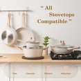 thumbnail image 5 of Soday 12 Piece Pots and Pans Set Granite Cookware Nonstick Skillet Frying Pan Kitchen Cooking Set,White, 5 of 10