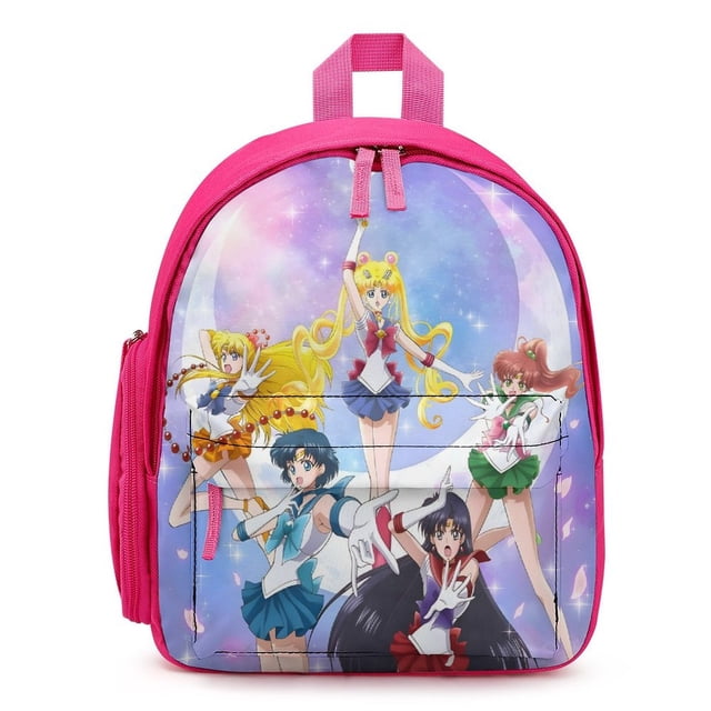 Sailor Moon Mochila Escolar para Niños y Niñas, Mochila Infantil Ligera de Alta Calidad, Grande y Duradera ROSA