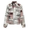 thumbnail image 5 of Jackets for Women Winter Coat Jackets Flannel Stand Collar Jacket(Abstract Geometric Muted Art,Size:S-4XL), 5 of 7