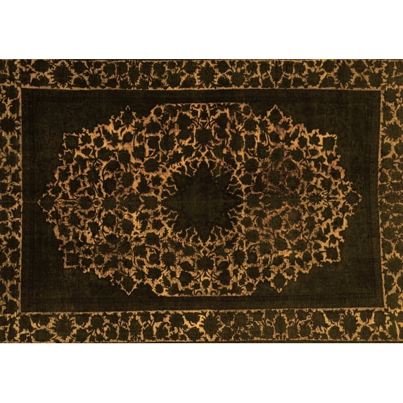 Ahgly Company Indoor Rectangle Abstract Orange Modern Area Rugs, 2' x 3'
