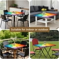 thumbnail image 5 of Colorful Tie Dye Stain Pattern Square Fitted Tablecloth with Elastic Edge,Square Table Cover,Washable Elastic Table Cover for Home Kitchen Party Decor 36"x36", 5 of 6