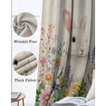 thumbnail image 3 of Easter Bunny Blackout Curtains for Bedroom Living Room Darkening Curtains 54 Inch Long Spring Flowers Leaves Cute Rabbits Pastoral Plants Short Curtain for Small Window Treatment Drapes 42"x54"x2, 3 of 9