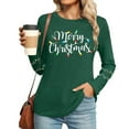 thumbnail image 2 of JTZGDY Merry Christmas Sweatshirts for Women Funny Xmas Tree Santa Claus Print Long Sleeve Holiday Season Pullover Tops Loose Oversized Casual Graphic T-Shirts Green#02 XXXL, 2 of 6