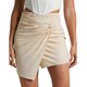 thumbnail image 1 of Falda de cintura alta para mujer Falda torcida irregular ajustada Vestido de media longitud Cremallera lateral para verano Beige S, 1 of 8