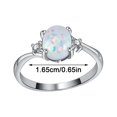 thumbnail image 5 of Censtreet Princess Stainless Steel Wedding Ring Set Exquisite Jewelry Rings Oval Cut Fire-Opal Diamond Jewelry Birthday Gift Bridal Party Rings, 5 of 8