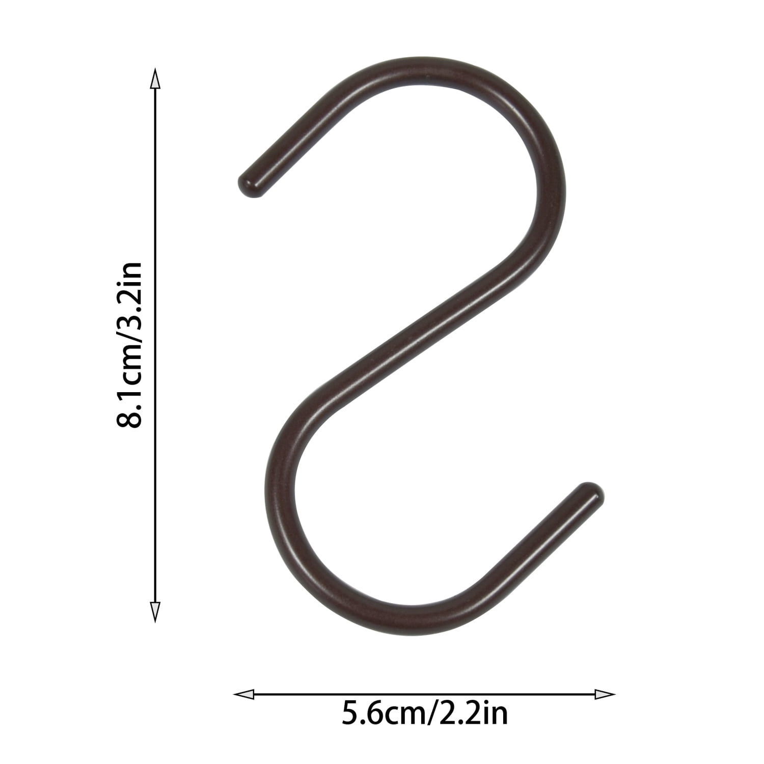 Mainstays Shower Curtain S-Hooks, Bronze, 12Piece/Set, 100% Iron