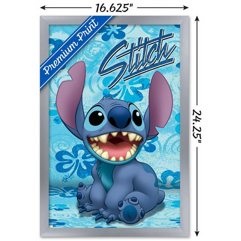 Disney Lilo and Stitch - Sitting Wall Poster, 14.725 x 22.375 Framed 