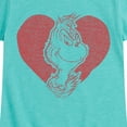 thumbnail image 3 of The Grinch - Grinch Heart  - Toddler & Youth Girls Short Sleeve Graphic T-Shirt, 3 of 5