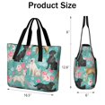 thumbnail image 3 of Tote Bag for Women - Labrador Dogs with Flowers Shoulder Bag - Large Utility Work Duffle Bag with Zipper Handbag for Travel, Work, Sprots, 3 of 5