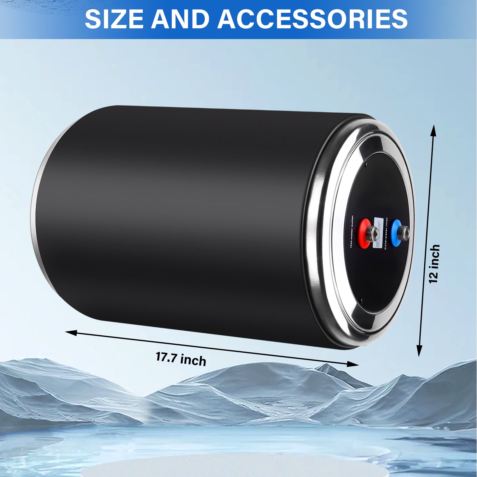 Dual Power Water Heater, 12V DC 200W/120V AC 1500W, 10L, for Caravan Camping US Plug 120V RV Tank Water Heater, Instant for RV, for Camper with Double Power Supply & Remote Controller CSA approved