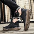 thumbnail image 6 of Men's Casual Genuine Leather Shoes Outdoor Lightweight Breathable Hand-Stitched Boots for Driving Walking Classic Shoes Black 10.5 US, 6 of 7