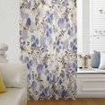 thumbnail image 6 of Vintage Purple Flower Sheer Curtains 54 Inches Long, Farmhouse Botanical Floral Retro Light Filering Curtains, Breathable Simi Curtain Privacy Drapes for Kitchen Bathroom Small Window Treatment, 6 of 9