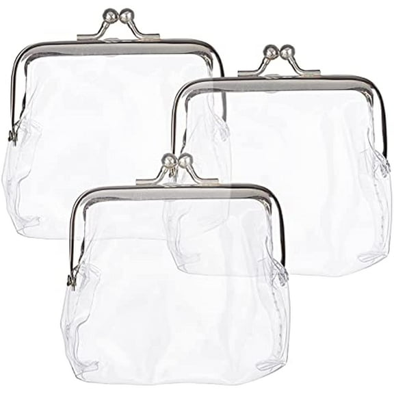 Clear Coin Purses Transparent Change Purses Waterproof PVC Jelly Wallets Iron Kiss Lock Coins Pouches Card Holders