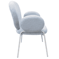 thumbnail image 3 of Leisuremod Celestial Series Boucle Dining Arm Chair, White Frame with Blue Fabric, 3 of 5