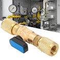 thumbnail image 4 of Refrigerant Ball Valve Adapter, Durable Great Performance Stable Ball Valve, Practical For Automotive Air Conditioning Household Air Conditioning Brass G1/4'', 4 of 8