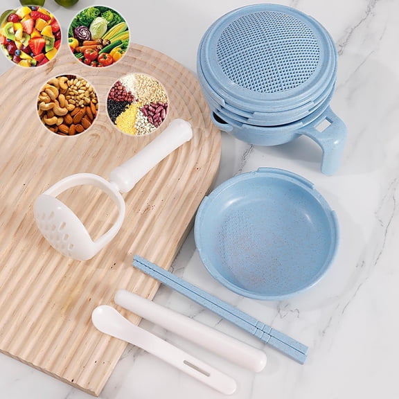 JLFNYA Versatile Baby Food Maker Set,Baby Food Grinder,10 in 1 Baby Food Mill with Mash Bowl,Hand Masher,Citrus Juicer & Grater,Portable Food Masher Maker for Baby Food