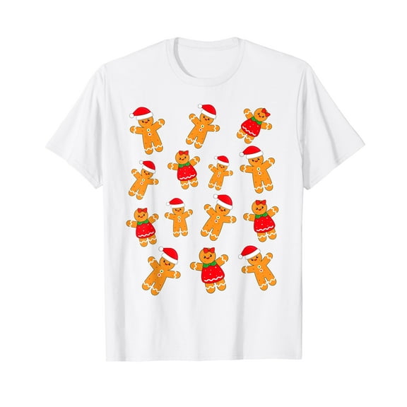 Gingerbread Christmas Shirt Gingerbread Pajamas Women Men T-Shirt White Tee