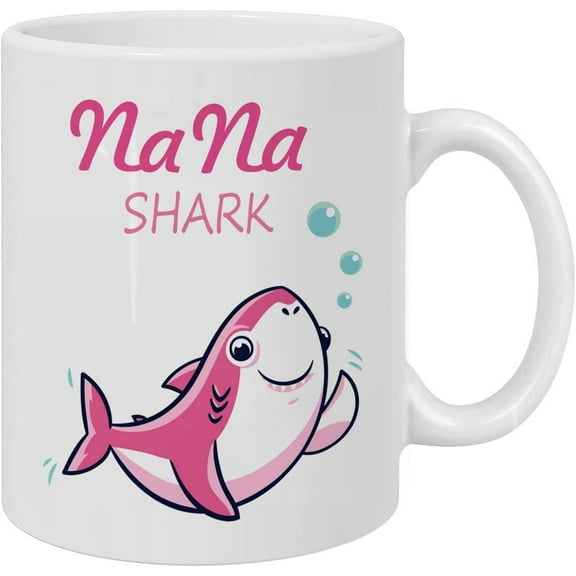 Nana Shark Mug - 11oz Coffee Mug Gift, Birthday Mother's Day Christmas For Mom Mother Grandma,Funny Birthday Gift Ideas for her, mom,wife