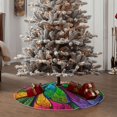 thumbnail image 4 of Fotbe Multicolored Beautiful Flower Pattern Christmas Tree Skirt, Tree Skirts Plush Christmas Decorations, Christmas Tree Skirts Xmas Decorations Holiday Party Decor-30", 4 of 6