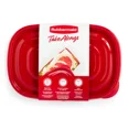 thumbnail image 2 of Contenants rectangulaires pour la conservation des aliments Rubbermaid TakeAlongs à emporter, couvercles rouge rubis, 1.8 L (8&nbsp;tasses), paquet de 2, 2 of 5