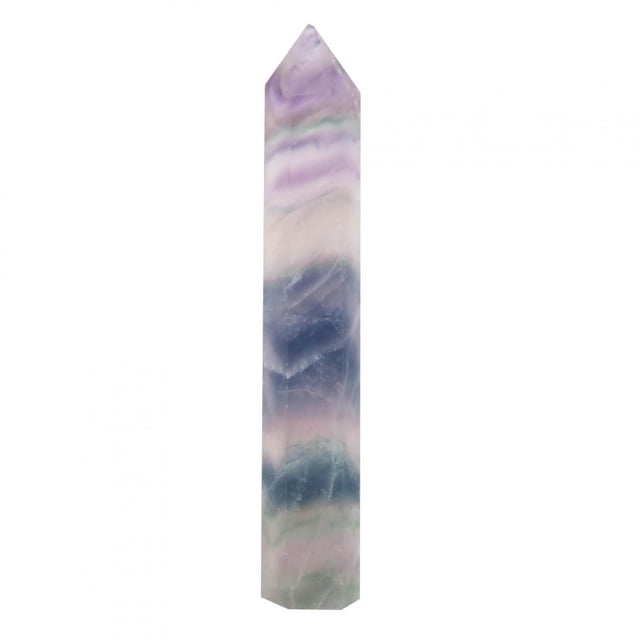 Pilar de cristal de fluorita colorido de una sola punta, cristal de meditación curativo, cuarzo ZZ0144