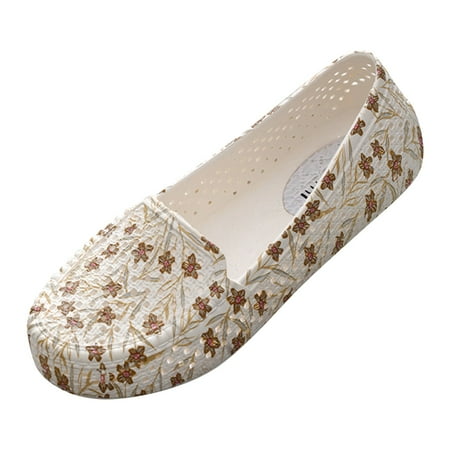 

Youmylove Women Flat Shoes Bottom Casual Breathable Stylish Hollow Out Casual Shoes Soft Bottom Shoes Beach Floral Hollow Out Shoes Cozy Comfy Footwear