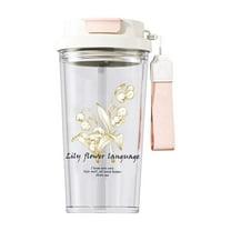 Hiroekza Travel Mug Leak-Proof Lid Perfect Reusable Cup for Coffee or Water Large Capacity Plastic High and Low Temperature Resistant 360° Sealed Stylish Gift Cup Pink