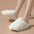thumbnail image 6 of Xfvqtps Fluffy Slippers for Women Winter Warm Slip on Solid Color Furry Cozy Indoor and Outdoor Plush Shoes Beige, 6 of 7