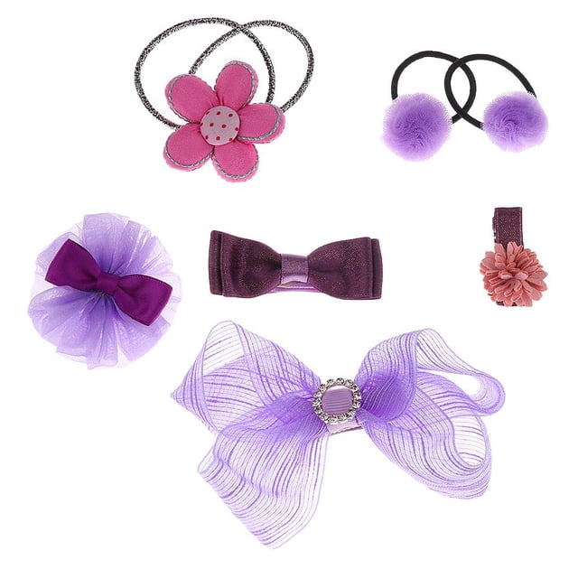 Juego de Pinzas de Pelo de Juguete para Niñas Accesorios de Disfraces Adornos Elegante de Bebe Clip Cinta Púrpura Zulema Pinza de pelo de la cuerda del pelo