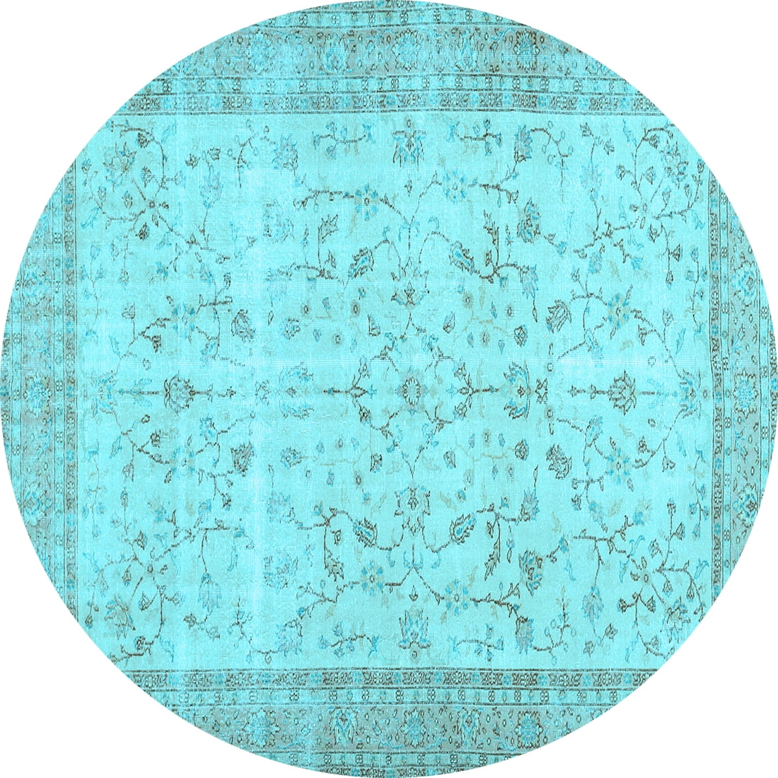 Ahgly Company Indoor Round Abstract Light Blue Contemporary Area Rugs ...