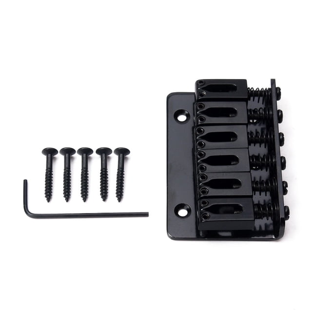 Greeniant Puente fijo de guitarra con tornillos y llave Profesionales Adultos Aprendizaje Pieza de repuesto resistente Sillín negro Tailpiece Electric Accesorios para instrumentos musicales Greeniant OD026176-00