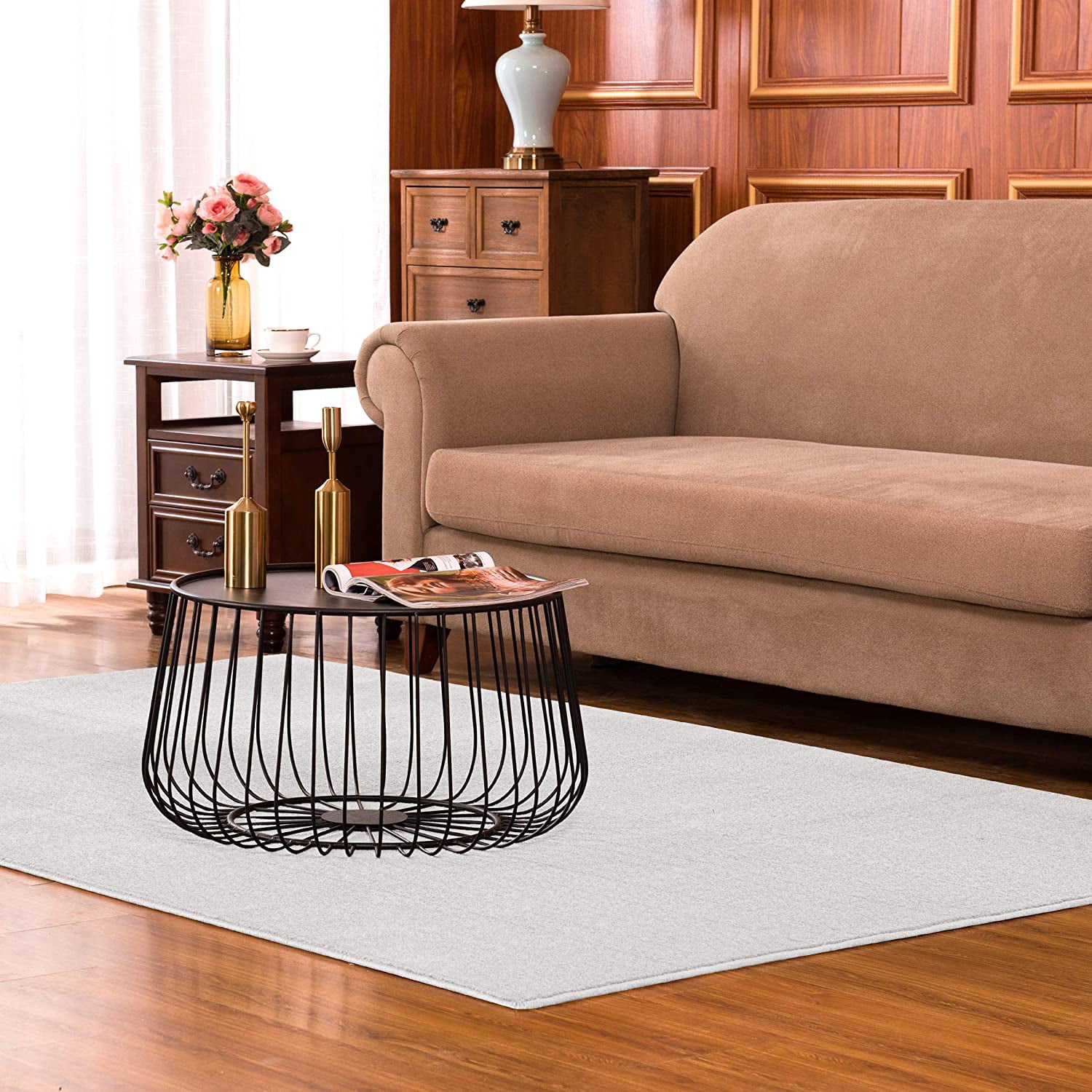 "Subrtex Modern Area Rugs Soft Anti-Stain Durable Carpets (3'×5',White)"