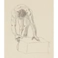 thumbnail image 2 of Adolf Sternschuss 15x17 Black Ornate Wood Framed Double Matted Museum Art Print Titled - Act of Standing a Sloping Man (1908), 2 of 5