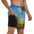 thumbnail image 3 of Fotbe Blooming Sunflower Field Men’s Swim Trunks Quick Dry Swim Shorts Board Shorts with Mesh Lining-Small, 3 of 9