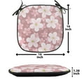 thumbnail image 5 of Flower Chair Seating Cushion, Cherry Blossoms Petal Plant Cartoon Sakura Floret Season, Soft Seat Pads for Office with Anti-slip Backing, 16"x16", Dried Rose White Green, by Ambesonne, 5 of 7