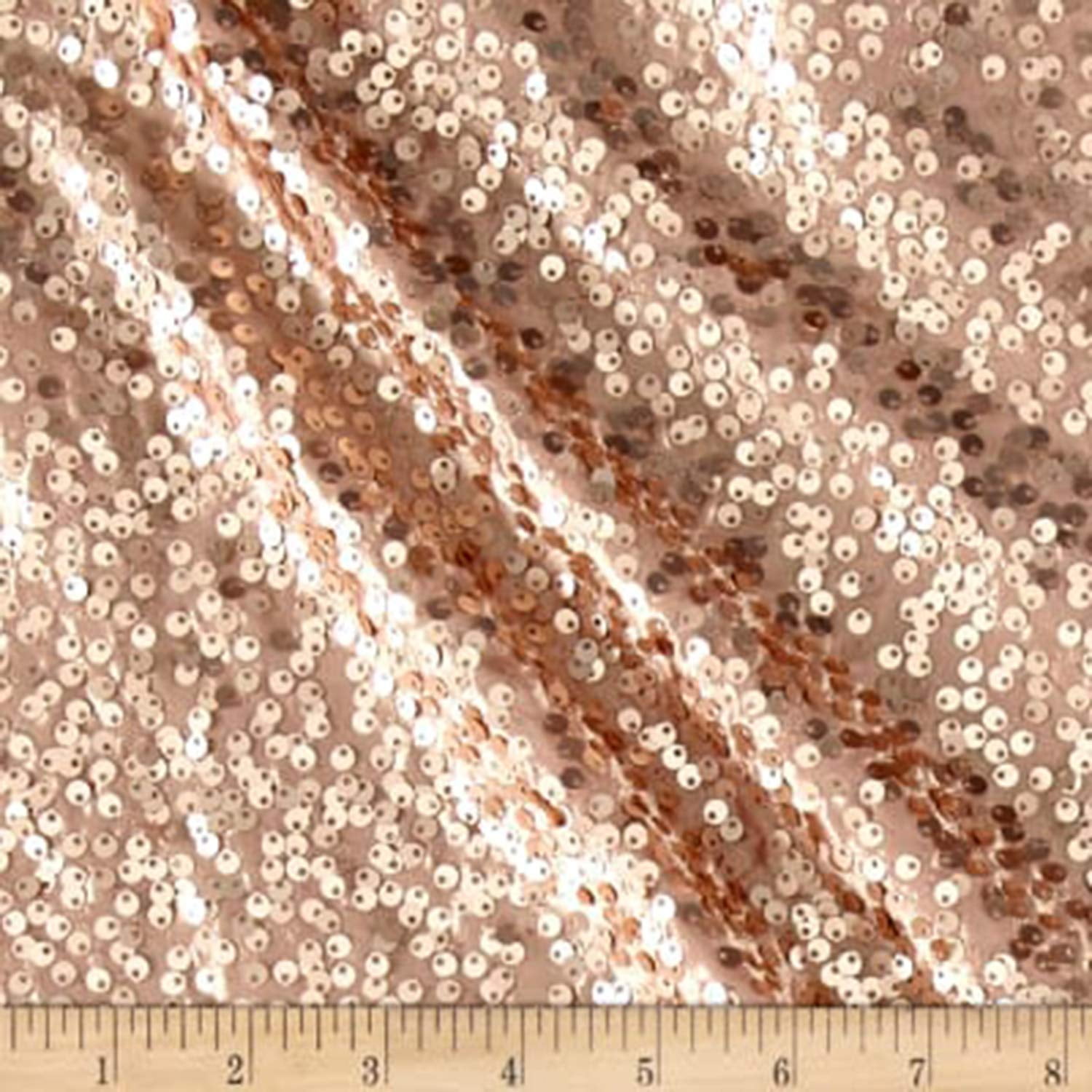 AK TRADING CO. 54" Wide 100% Polyester Sequins Taffeta Fabric - by The Yard - Perfect for Decor, Home, Event Decor, DIY Arts & Crafts and More. - Blush, 1 Yard