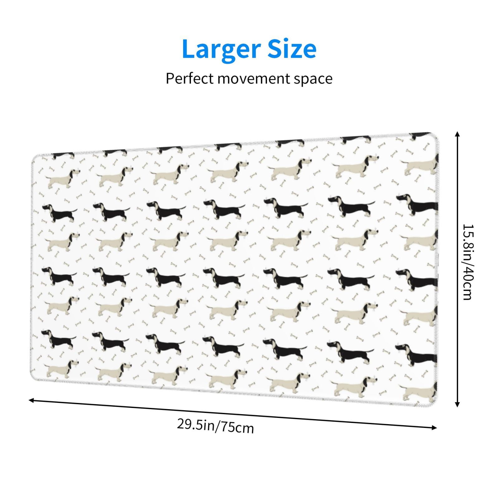 Kdxio Dachshund Dog Print Large Gaming Mouse Pad,Non-Slip Base,Water Resist Keyboard Pad for Gamer,Office & Home,29.5 x 15.8 in