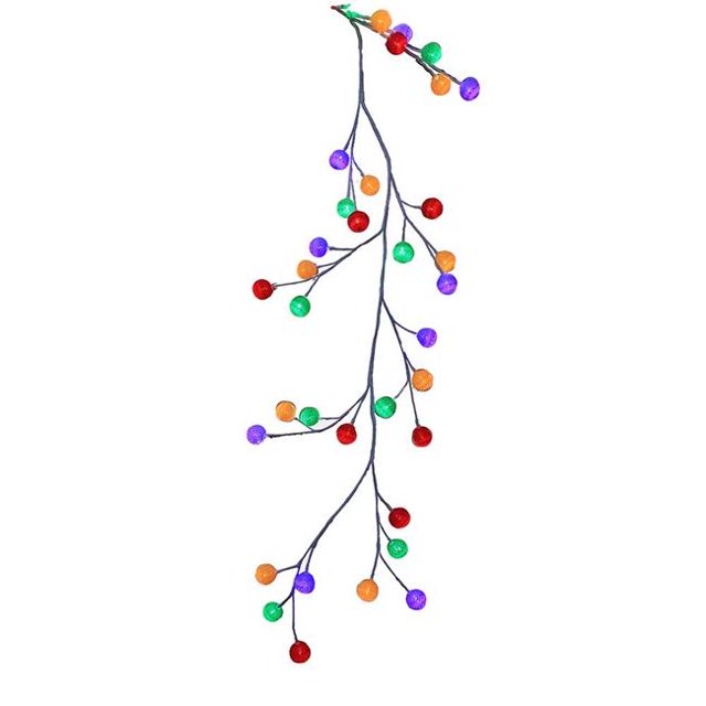 6 ft. White Garland Multi-Color Cotton Ball 48 LED Light