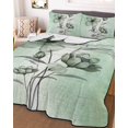 thumbnail image 3 of Quilts Twin Size, Green Floral Soft Comforter Bedding Set for Bed, Country Rustic Ombre Painting Art Watercolor Lightweight Quilted Bedspread with Pillow Cover(2 Pieces) for All Season, 68x86 Inch, 3 of 6