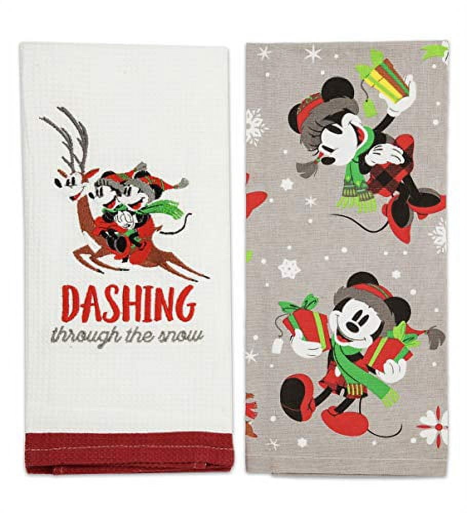 Disney Parks Holiday Kitchen Dish Towel Set of 2