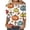 Khaki, variant on Odeerbi Halloween Graphic Shirts for Women Vintage Retro Blouse Fashion Printed Loose T-shirt Three Quarter Sleeves Round Neck 2025 Casual Tops Hot Pink