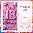 thumbnail image 2 of Pink Theme 13th Birthday Banner Glitter Style Display Princess Crown Heart Shape Glitter Celebration Backdrop for 13th Birthday Party Teenage Celebration Princess Party, 2 of 7
