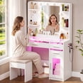 thumbnail image 5 of ELYKEN 35.4"W Makeup Vanity Desk with Power, Mirror&Lights, White, 5 of 10